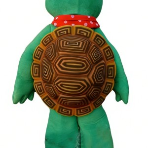 Green turtle cartoon mascot costume