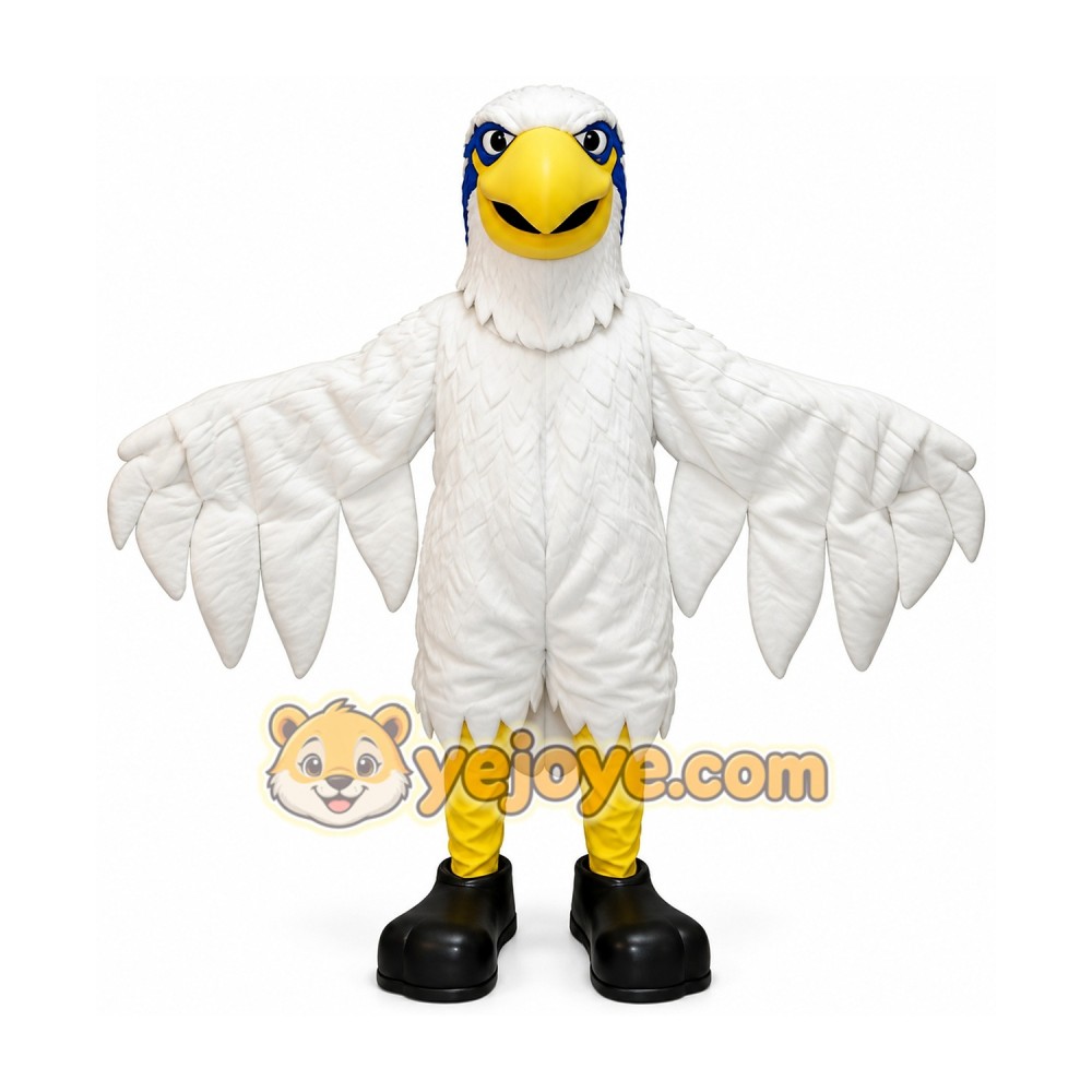 White Eagle Cartoon Mascot Costume White Eagle Cartoon Mascot Costume