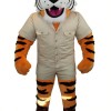 Muscle tiger cartoon mascot costume