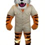 Muscle tiger cartoon mascot costume