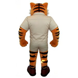 Muscle tiger cartoon mascot costume