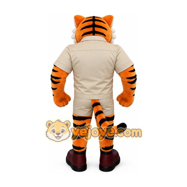 Muscle tiger cartoon mascot costume