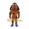 Brown spotted dog cartoon mascot costume