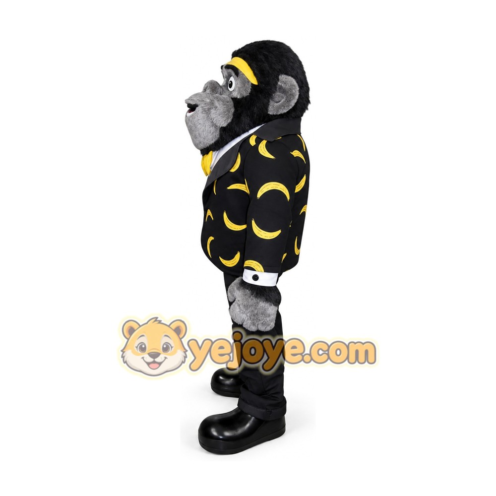 Grey gorilla manager mascot costume Grey gorilla manager mascot costume