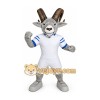 Grey goat cartoon mascot costume
