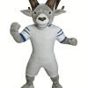 Grey goat cartoon mascot costume