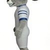 Grey goat cartoon mascot costume