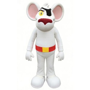 White pirate mouse cartoon mascot costume
