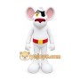 White pirate mouse cartoon mascot costume