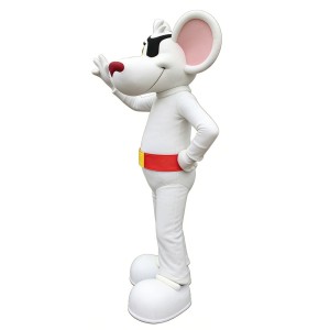 White pirate mouse cartoon mascot costume
