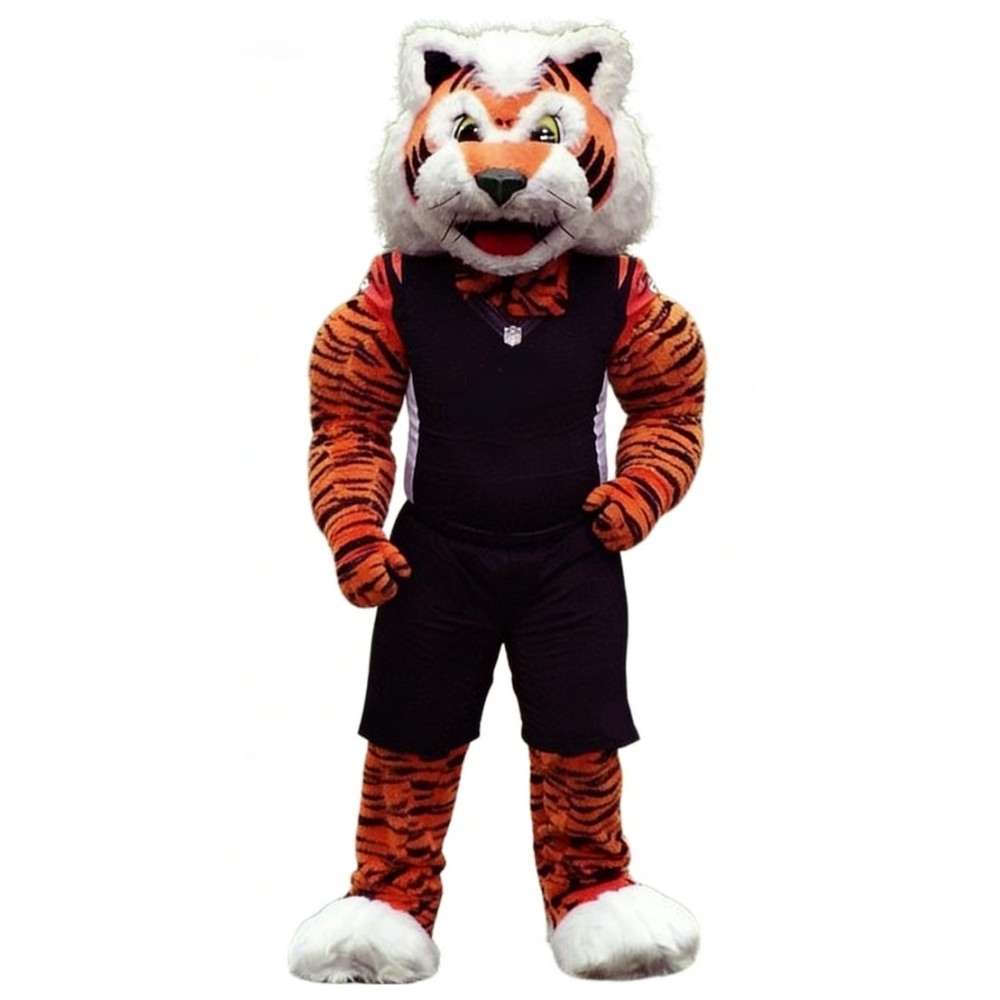 Striped tiger cartoon mascot costume