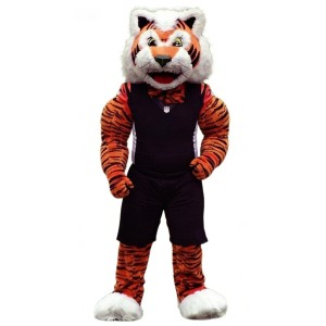 Striped tiger cartoon mascot costume