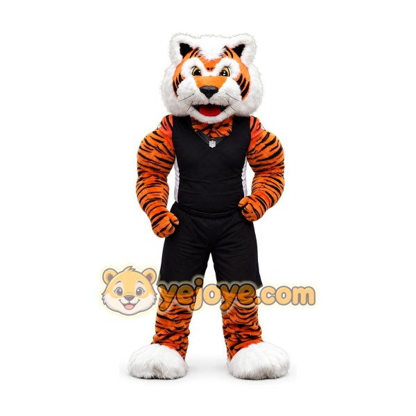 Striped tiger cartoon mascot costume