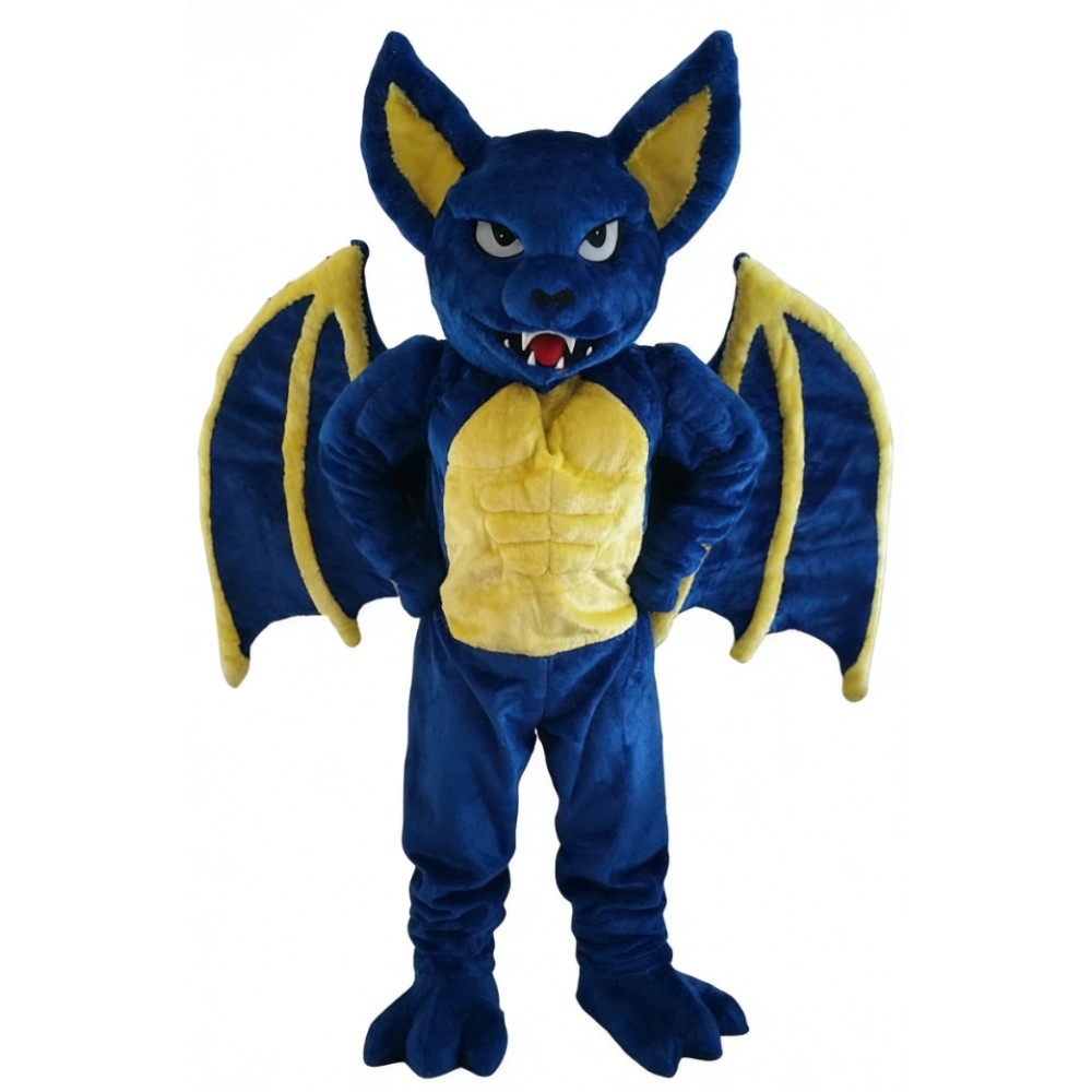 Blue Bat Devil Cartoon Mascot costume