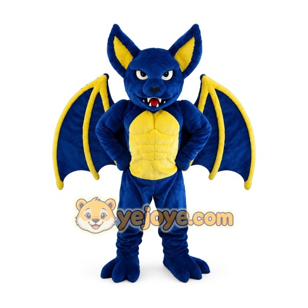 Blue Bat Devil Cartoon Mascot costume
