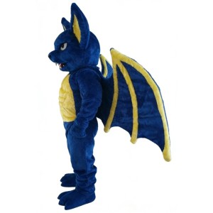 Blue Bat Devil Cartoon Mascot costume