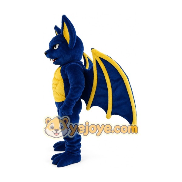 Blue Bat Devil Cartoon Mascot costume