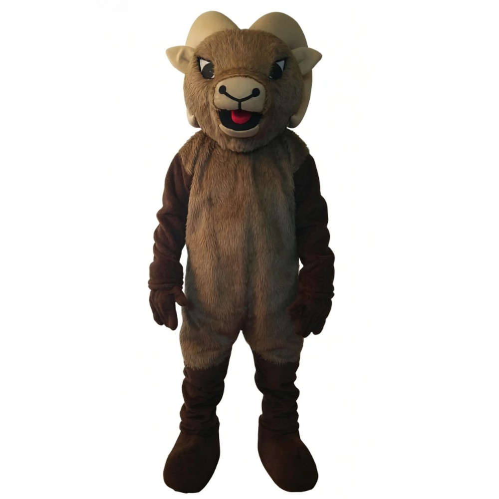 Brown Ram Cartoon Mascot Costume
