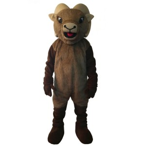 Brown Ram Cartoon Mascot Costume