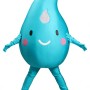 Blue eco-friendly water droplet cartoon mascot costume