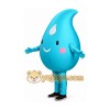 Blue eco-friendly water droplet cartoon mascot costume