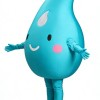 Blue eco-friendly water droplet cartoon mascot costume