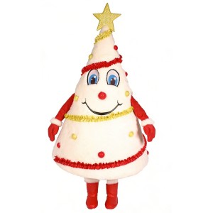 White snowman Christmas tree figurine mascot costume