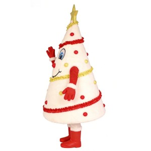 White snowman Christmas tree figurine mascot costume