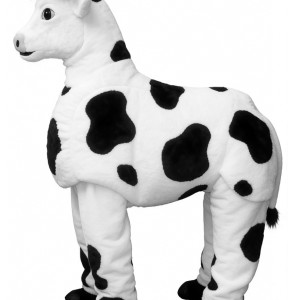 Black and White Cow Cartoon Mascot Costume