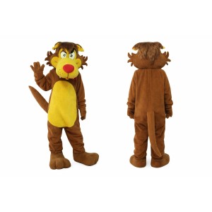 Brown Lion Mascot Costume Adult Size Full Body Plush Animal Costume