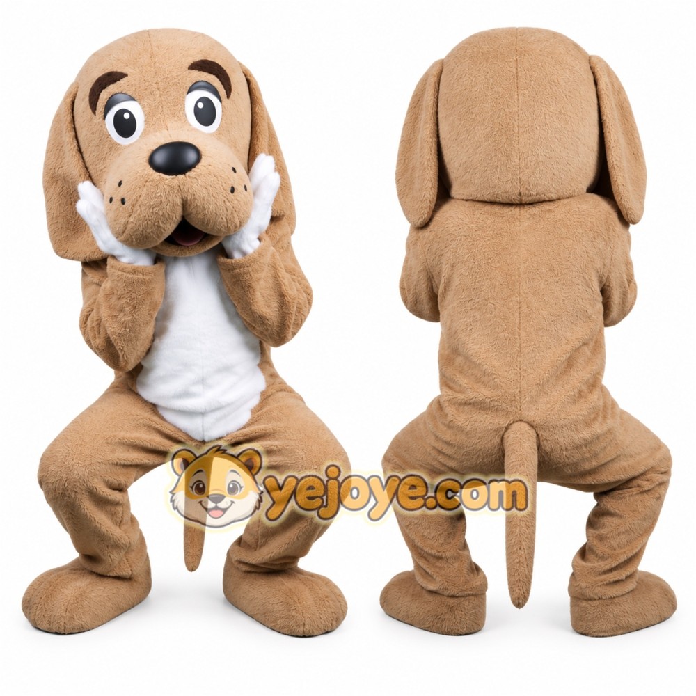 Brown Puppy Mascot Costume Adult Full Body Plush Animal Suit Brown Puppy Mascot Costume Adult Full Body Plush Animal Suit