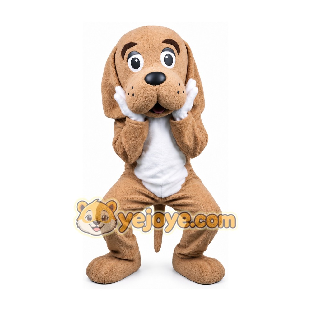 Brown Puppy Mascot Costume Adult Full Body Plush Animal Suit Brown Puppy Mascot Costume Adult Full Body Plush Animal Suit