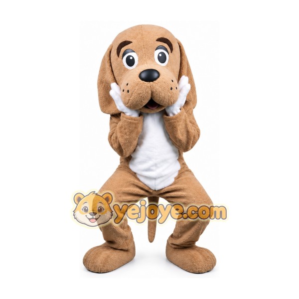 Brown Puppy Mascot Costume Adult Full Body Plush Animal Suit