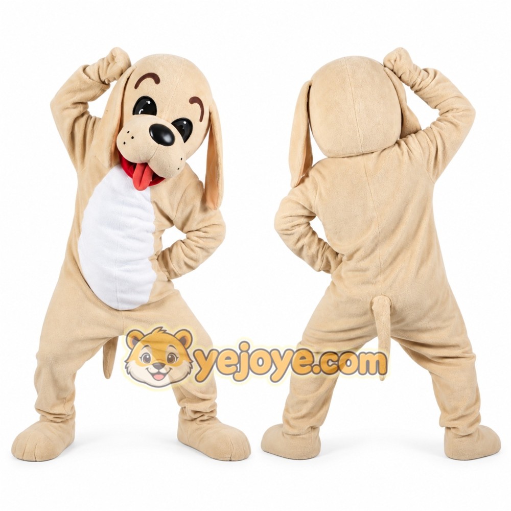 Beige Dog Mascot Costume Adult Size Full Body Plush Animal Costume Beige Dog Mascot Costume Adult Size Full Body Plush Animal Costume