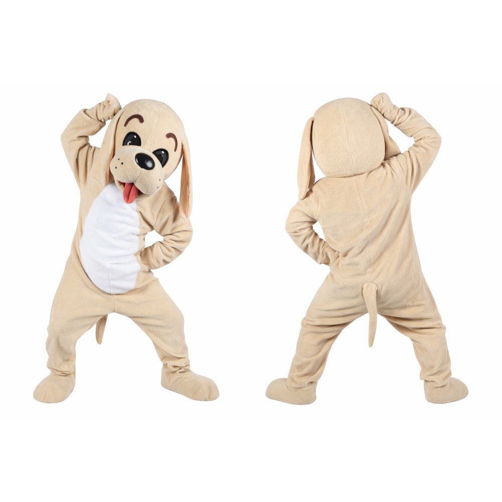 Beige Dog Mascot Costume Adult Size Full Body Plush Animal Costume