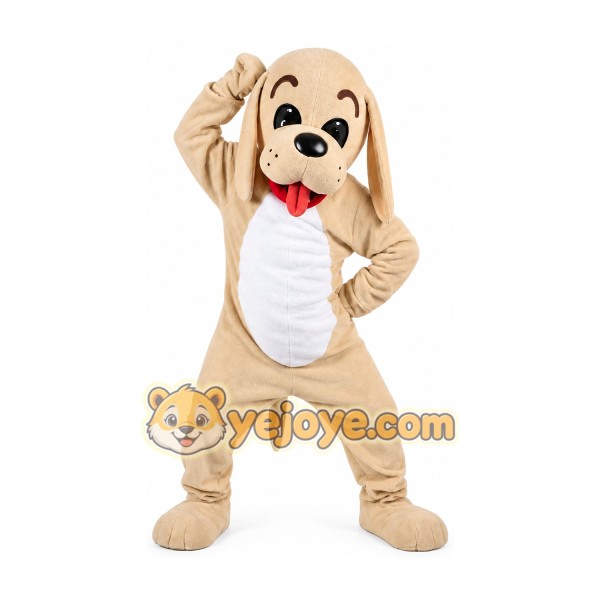 Beige Dog Mascot Costume Adult Size Full Body Plush Animal Costume