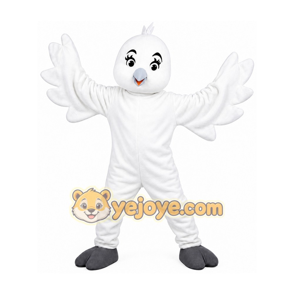 White Bird Mascot Costume Adult Size Full Body Plush Animal Costume