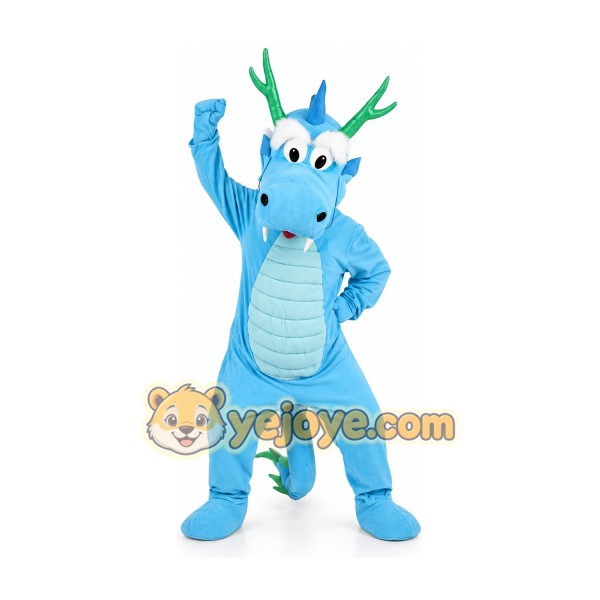 Blue Dragon Mascot Costume Adult Size Full Body Plush Animal Costume