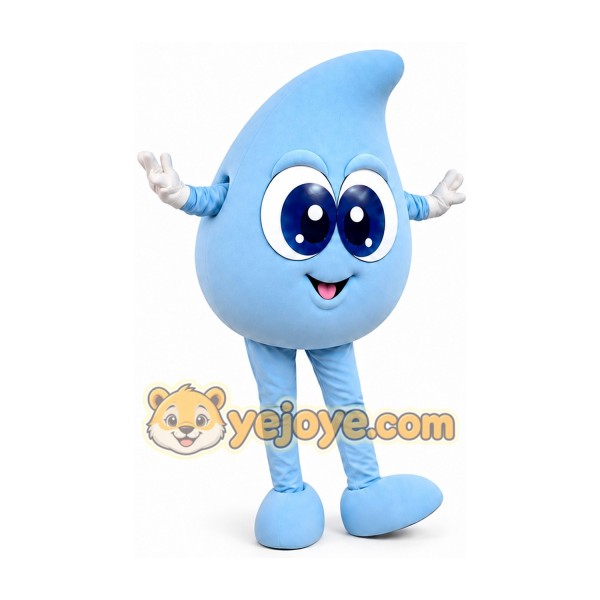 Blue Water Droplet Mascot Costume Adult Full Body Plush Character Costume