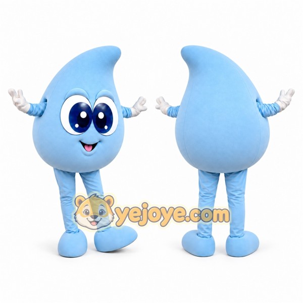 Blue Water Droplet Mascot Costume Adult Full Body Plush Character Costume