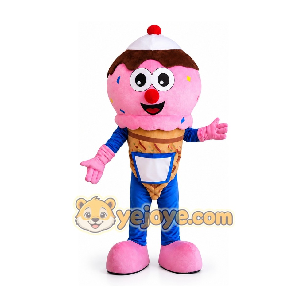 Pink Ice Cream Mascot Costume Adult Full Body Plush Food Costume Pink Ice Cream Mascot Costume Adult Full Body Plush Food Costume