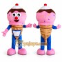 Pink Ice Cream Mascot Costume Adult Full Body Plush Food Costume
