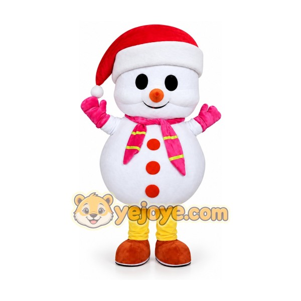 Christmas Snowman Mascot Costume Adult Full Body Plush Holiday Costume