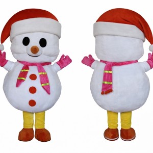 Christmas Snowman Mascot Costume Adult Full Body Plush Holiday Costume