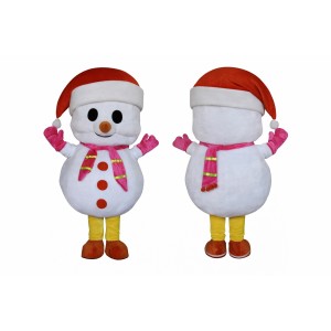 Christmas Snowman Mascot Costume Adult Full Body Plush Holiday Costume