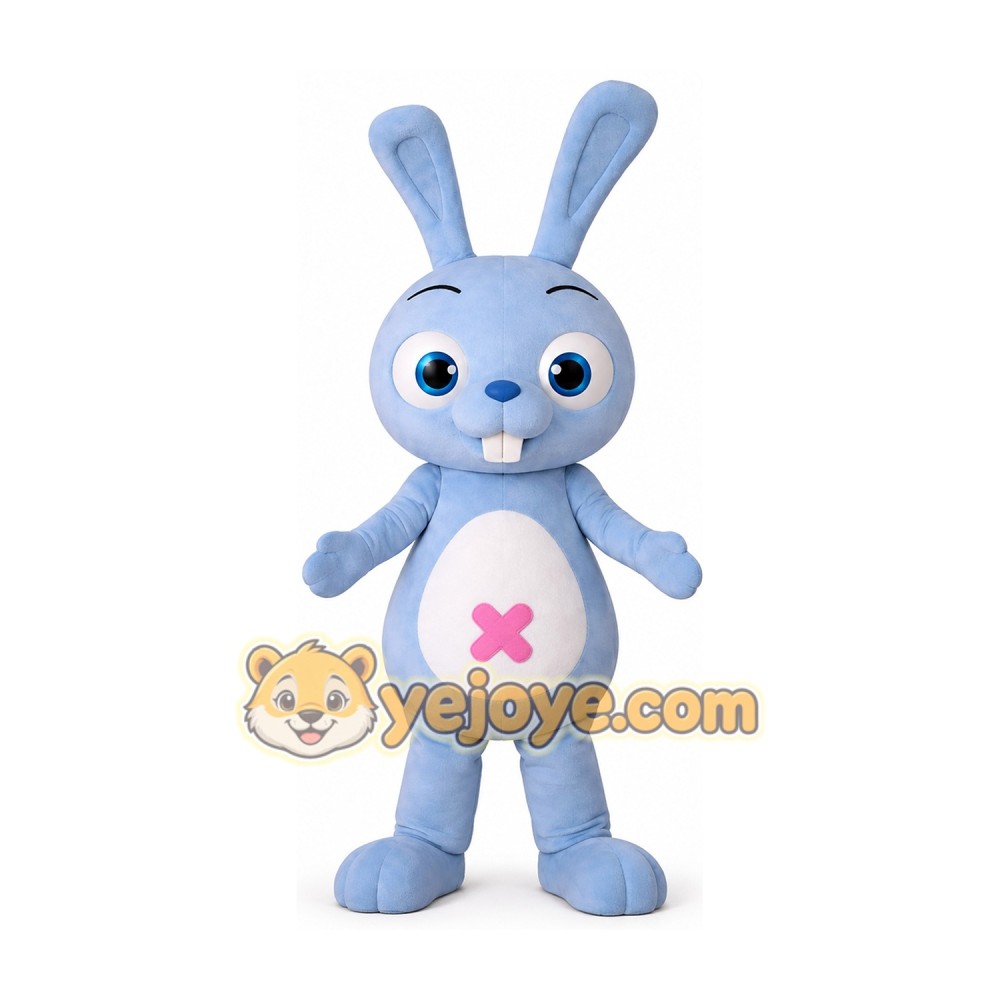 Adorable Blue Bunny Cartoon Mascot Costume Rabbit Costume Adorable Blue Bunny Cartoon Mascot Costume Rabbit Costume