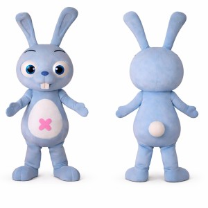 Adorable Blue Bunny Cartoon Mascot Costume Rabbit Costume