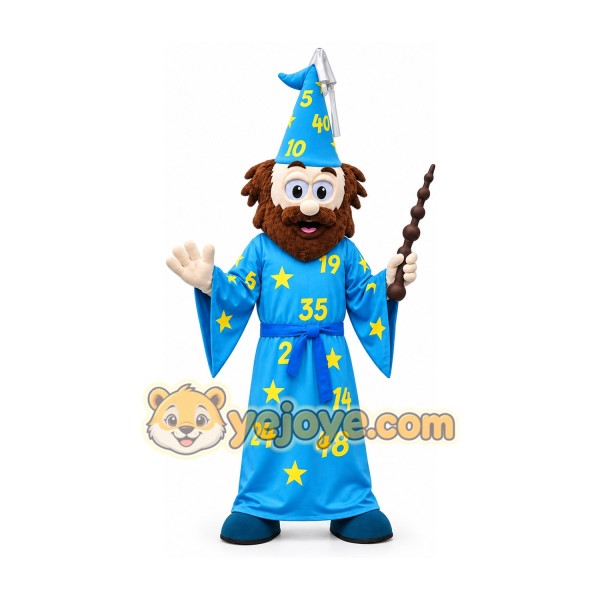 Cartoon Wizard Mascot Costume Adult Full Body Plush Character Costume