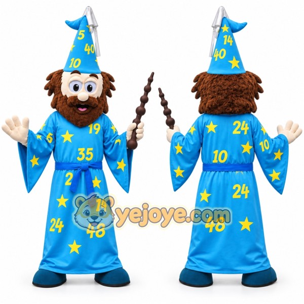 Cartoon Wizard Mascot Costume Adult Full Body Plush Character Costume