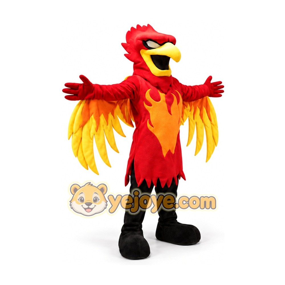 Red Phoenix Mascot Costume Adult Full Body Fire Bird Character Suit Red Phoenix Mascot Costume Adult Full Body Fire Bird Character Suit